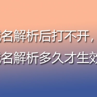 域名解析后打不开，域名解析多久才生效？