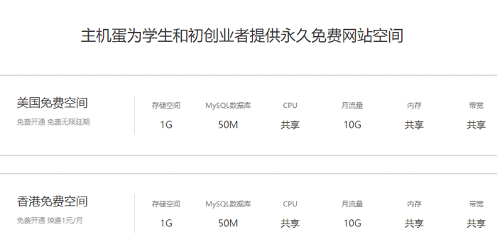 免费空间申请