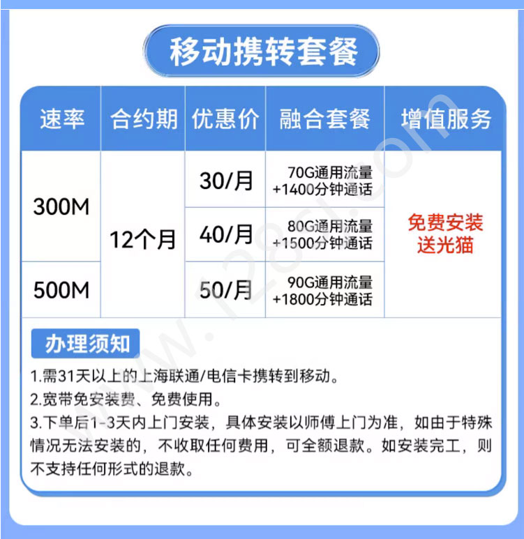 2023年上海移动宽带套餐大全(上海宽带办理安装流程)